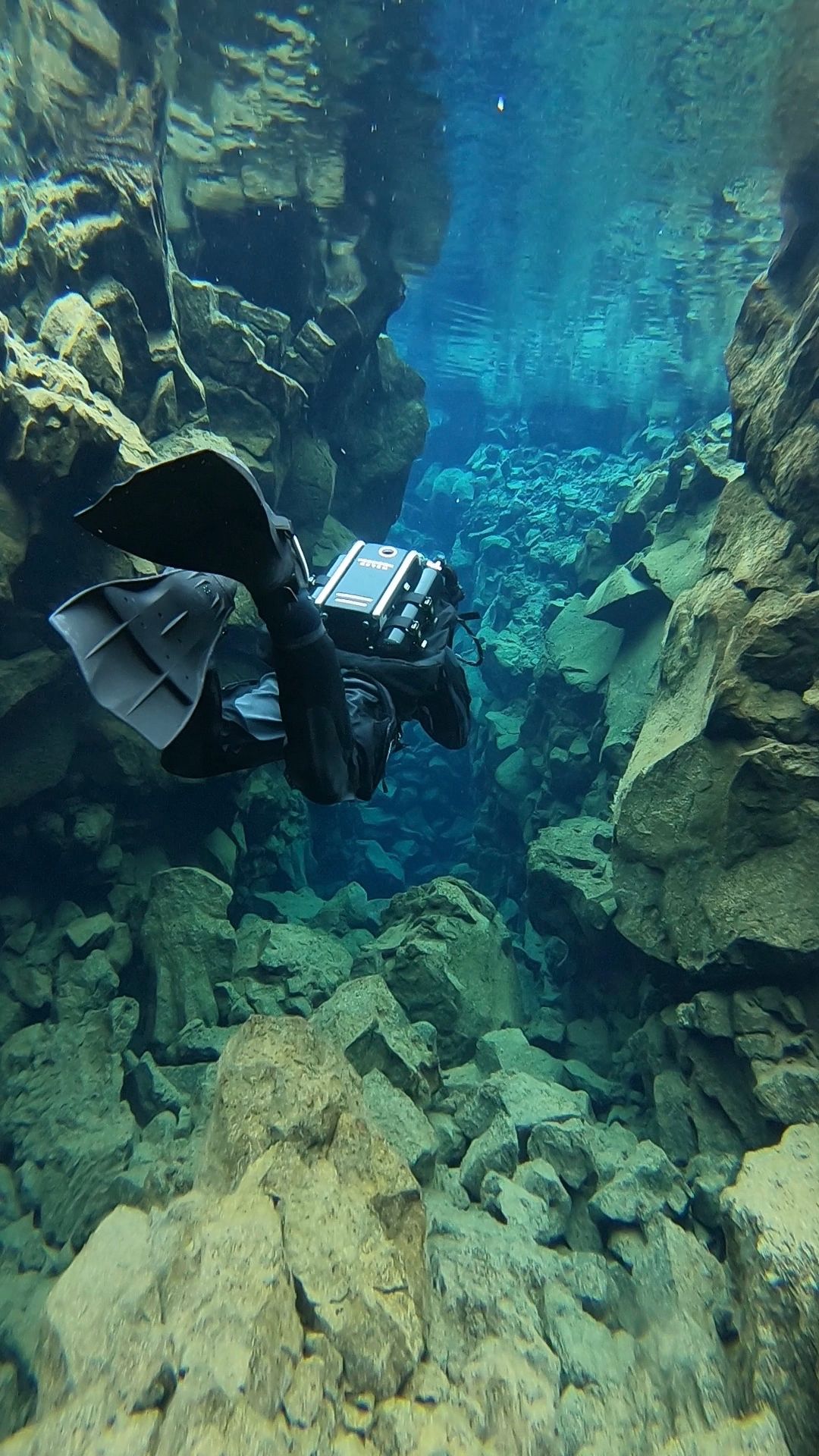 Rebreather diver Iceland